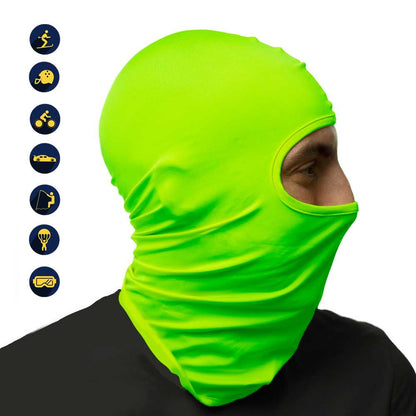 Pasamontañas Bufanda Protector UV Verde Fluorescente para Deportes al Aire Libre Esqui Dias Frios Invierno Airsoft Paintball