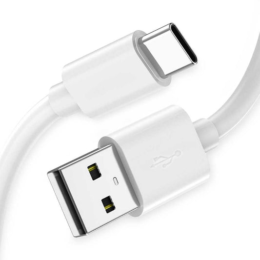 Cable de USB A Tipo C 7mm Blanco Carga y Transferencia de Datos Macho 0.9m para Telefonos Moviles Smartphones Tablets