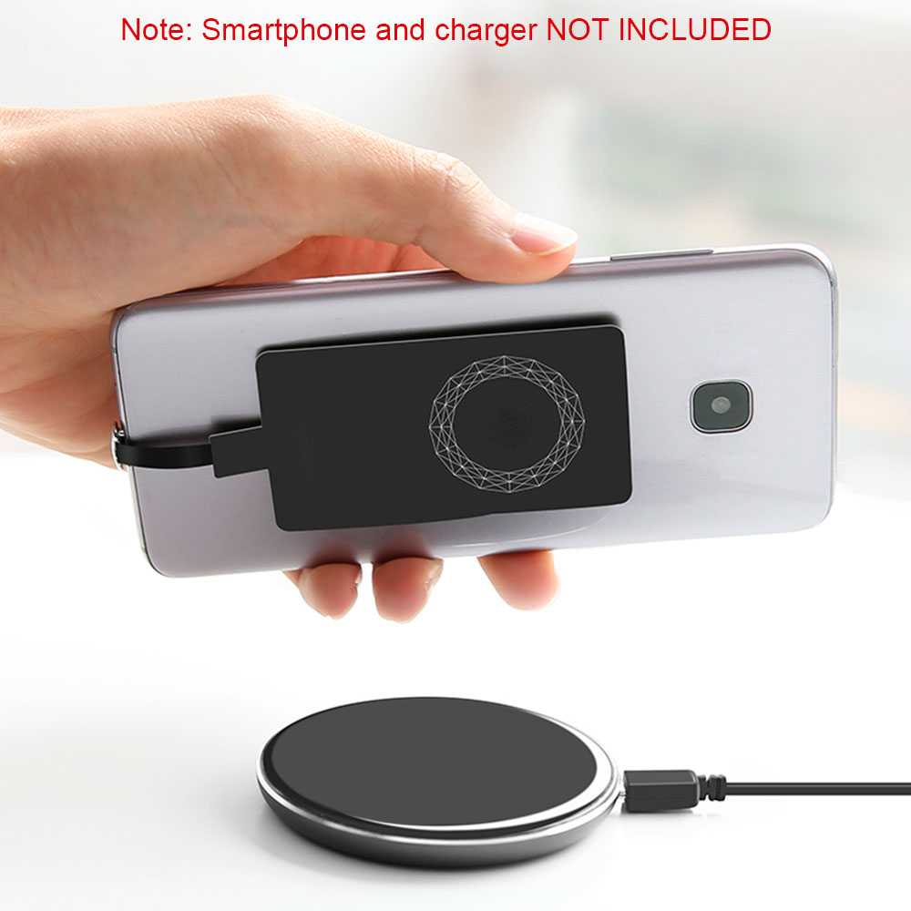 Receptor de Carga Inalámbrica Conector USB Tipo C 1A Negro Módulo Inalámbrico Universal Carga 1000mAh para Teléfonos