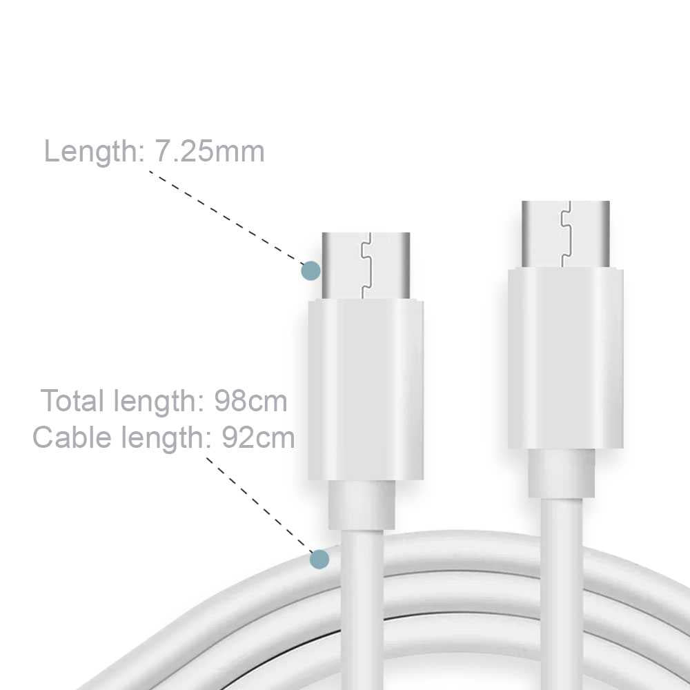 Cable Tipo C a Tipo C 1m 4,2A 120BA Blanco de Carga Datos Cargador Rápido Quick Charge para Teléfonos Smartphones Tablets