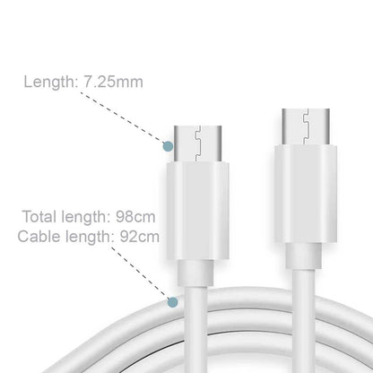 Cable Tipo C a Tipo C 1m 4,2A 120BA Blanco de Carga Datos Cargador Rápido Quick Charge para Teléfonos Smartphones Tablets