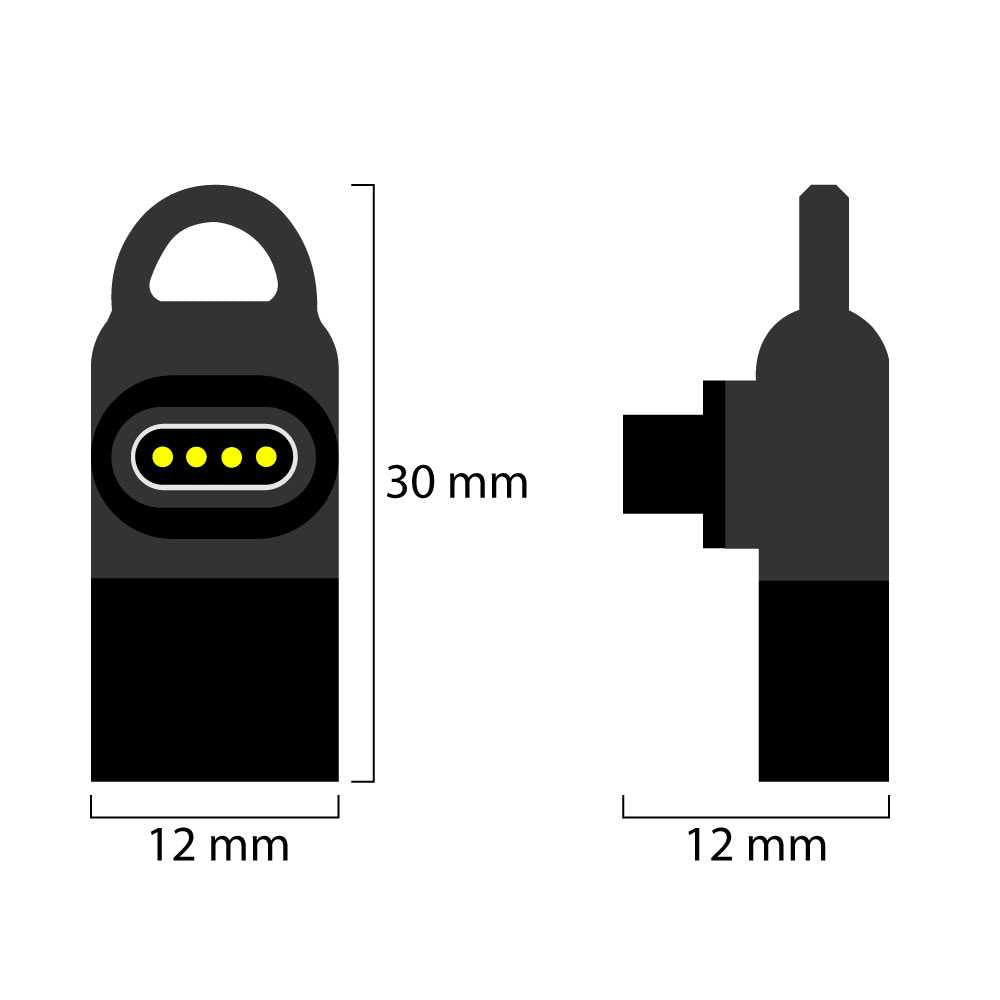 Adaptador portátil de Carga Tipo C para Garmin Fénix 7 7S 7X 6 6S 6X Pro 5 5S 5X Plus Forerunner 265 245 955 945 45 55 Instinct Vivoactive 3 4, Convertidor USB-C a Garmin, 90 Grados, Conector para cargador y transferencia datos