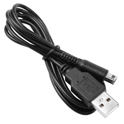 Cable de Carga y Datos USB 1,2m Negro Compatible con Ninten DSi,DSi XL,2DS,New 2DS XL,3DS,3DS XL,New 3DS,New 3DS XL Cargador Transferencia Archivos Power Lead