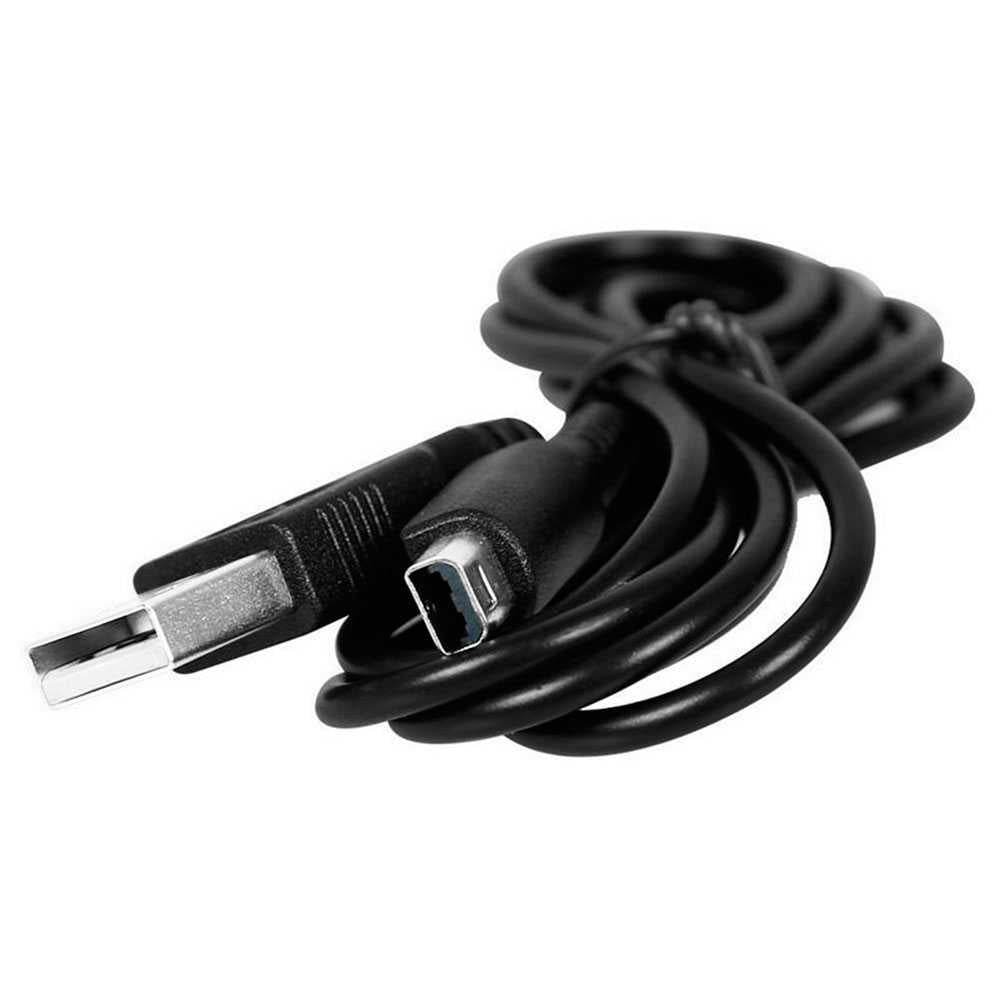 Cable de Carga y Datos USB 1,2m Negro Compatible con Ninten DSi,DSi XL,2DS,New 2DS XL,3DS,3DS XL,New 3DS,New 3DS XL Cargador Transferencia Archivos Power Lead