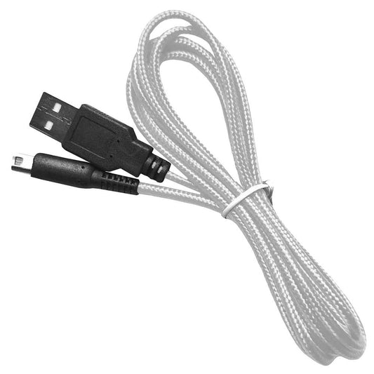 Cable de Carga y Datos USB 1,5m Plateado Trenzado Compatible con Ninten DSi,DSi XL,2DS,New 2DS XL,3DS,3DS XL,New 3DS,New 3DS XL Latiguillo Revestido Cargador Transferencia Archivos Power Lead Charger