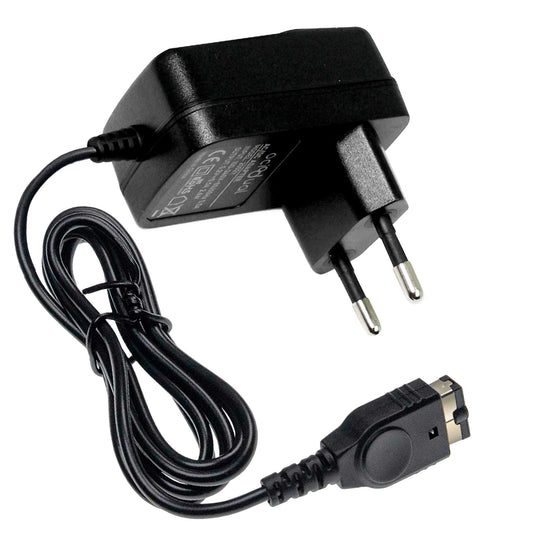 Cargador de Corriente Pared Enchufe Europeo Negro Compatible con DS Game Boy Advance SP NDS GBASP Alimentador Red Adaptador 2 Pin Europlug