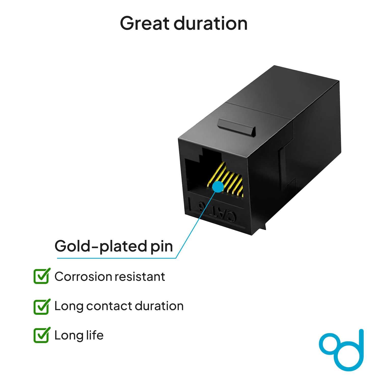 Acoplador de Cable RJ45 Negro Cat 8 7 6a 6 5e 5 Adaptador 1000Mbps Doble Hembra Módulo Alargador Extensor Ethernet LAN