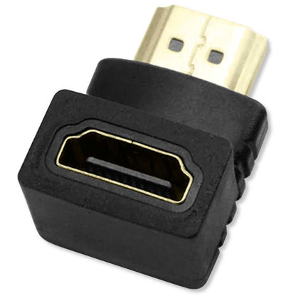 Codo Adaptador HDTV 1.4 Negro Ángulo 90 Grados Empalme Extensión Unión Enchufe ARC Video 3D XHD 4K Full HD 1080p