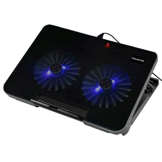 Base de Refrigeracion para portatil Laptop hasta 17'' USB 2 Ventiladores Luz Led