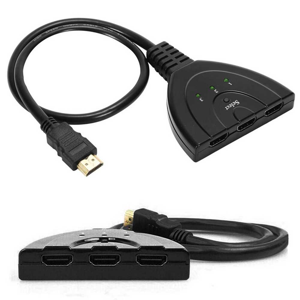 Cable Multipuerto Ladron Switch de 3 puertos HDTV hembras a 1 HDTV macho para PS3, Xbox One, DVD, etc