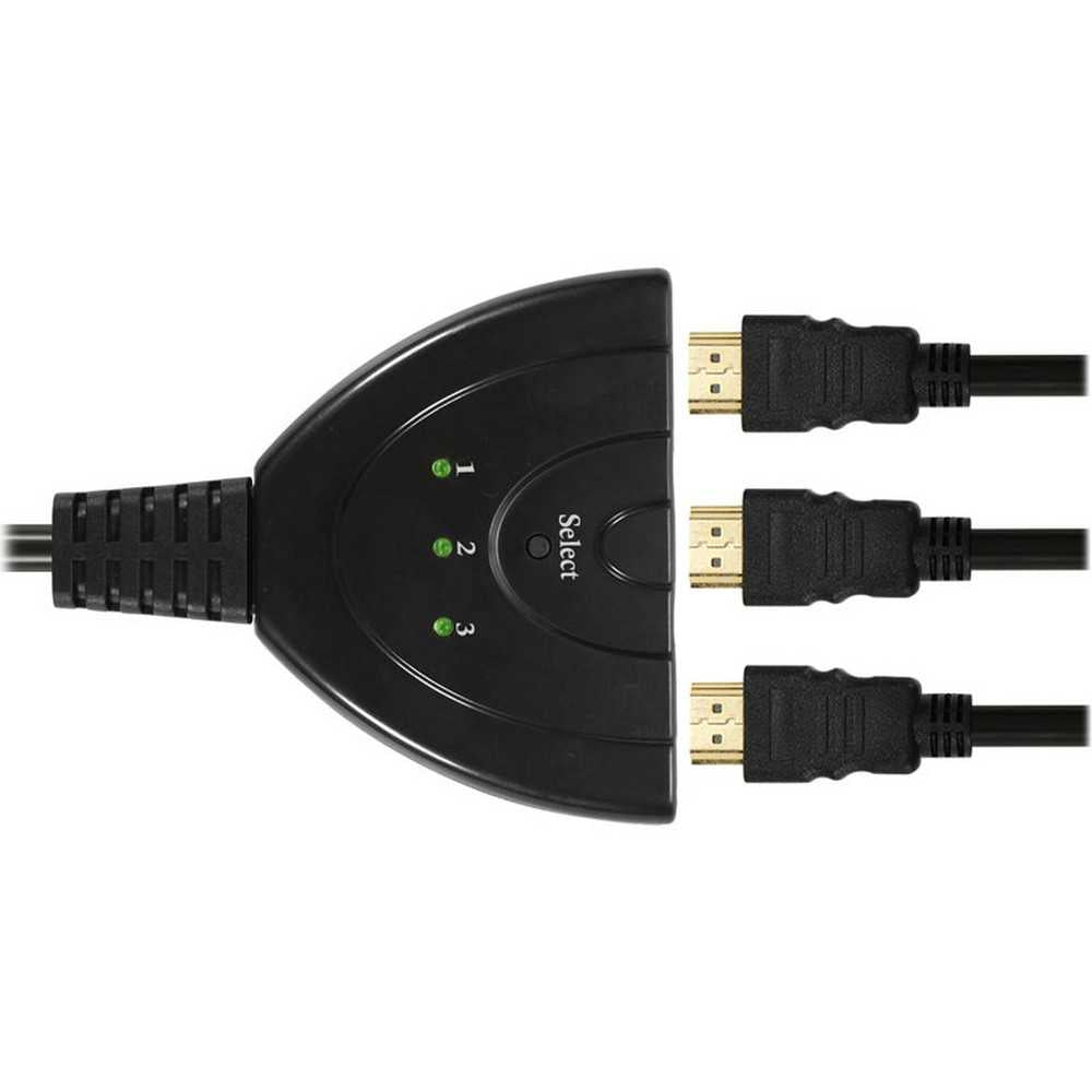 Cable Multipuerto Ladron Switch de 3 puertos HDTV hembras a 1 HDTV macho para PS3, Xbox One, DVD, etc