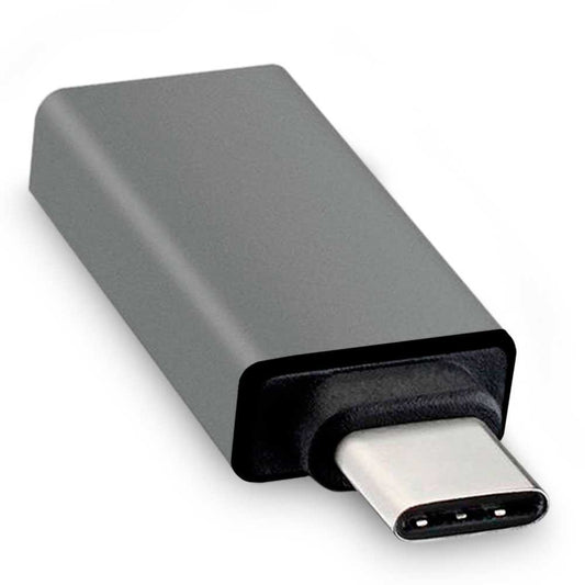 Adaptador de USB 3.0 Hembra a Tipo C Macho Función On The Go Gris para Teléfonos Smartphones Tablets Convertidor OTG