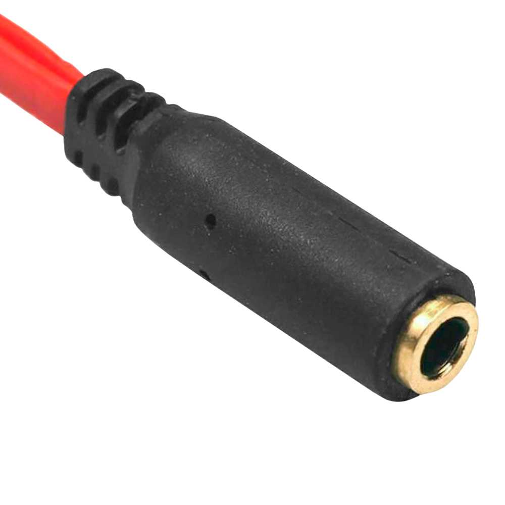 Cable Divisor 1 Mini Jack 3.5mm Hembra TRRS a 2 AUX Macho TRS Splitter Y Separador de Audio Micrófono Auriculares Rojo