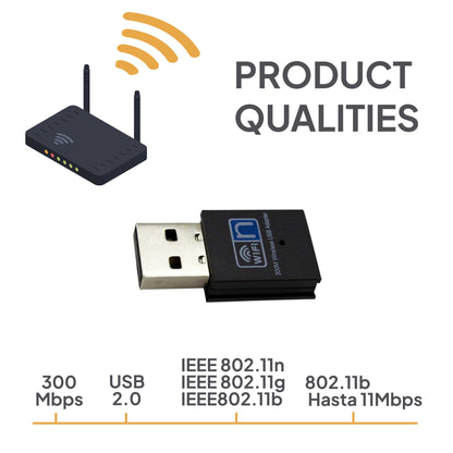 Mini Adaptador WIFI USB Wireless 300 Mbps Inalambrico Mini LAN Gran Potencia Adapter Dongle Network Card for PC Laptop