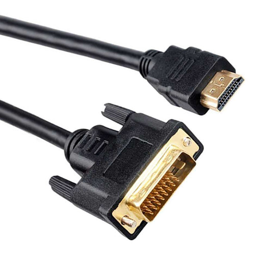 Cable de HDTV a DVI 24+1 Adaptador Macho 2m Conectores Dorados Video Digital para Monitor Proyector Convertidor Negro