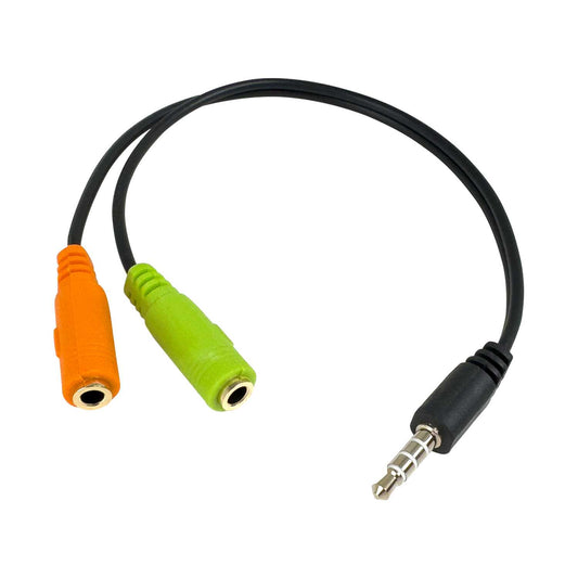 Cable Adaptador Separador Splitter Divisor Audio Y Micrófono Conector Jack 3.5mm 1Macho-2Hembra para Mando Consolas