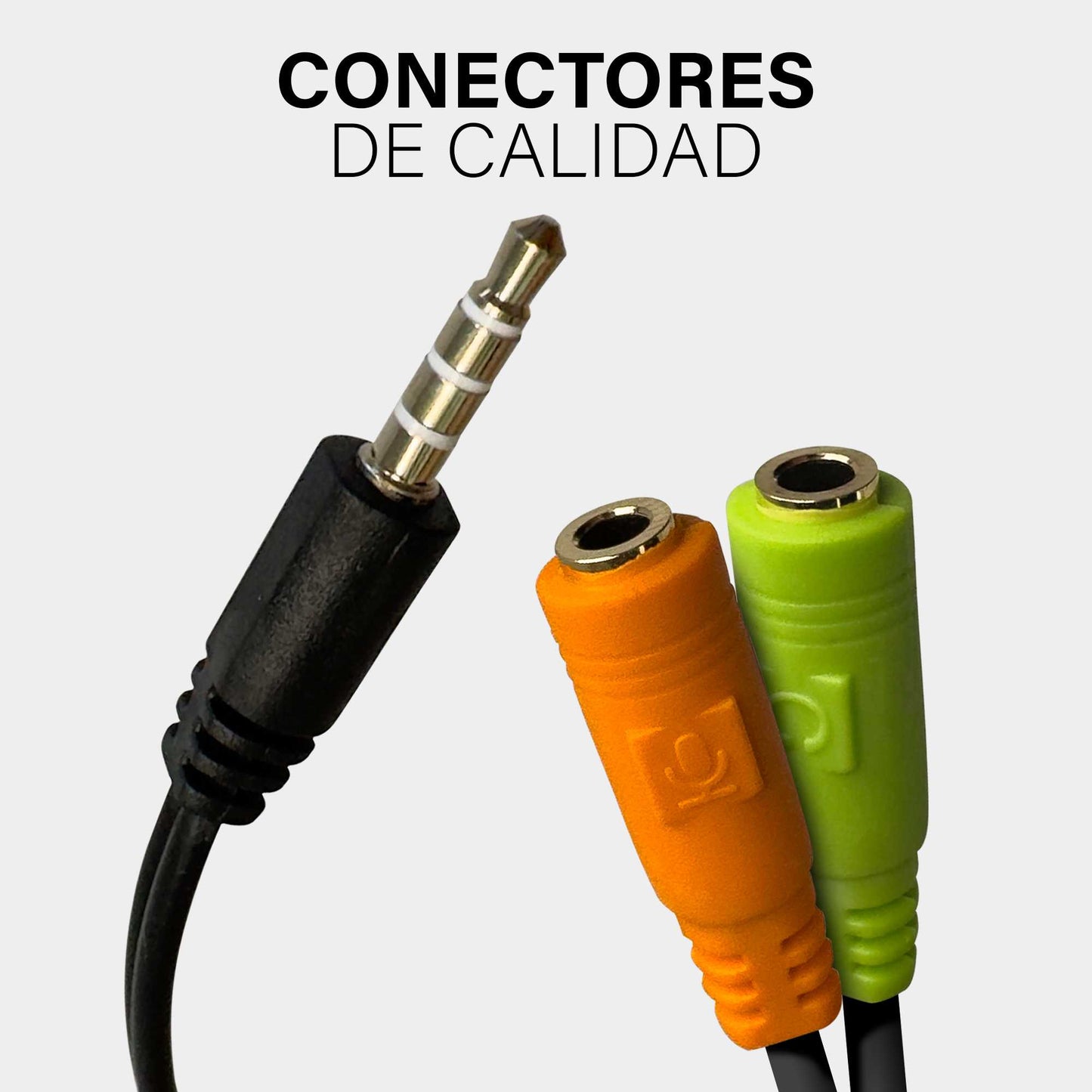 Cable Adaptador Separador Splitter Divisor Audio Y Micrófono Conector Jack 3.5mm 1Macho-2Hembra para Mando Consolas