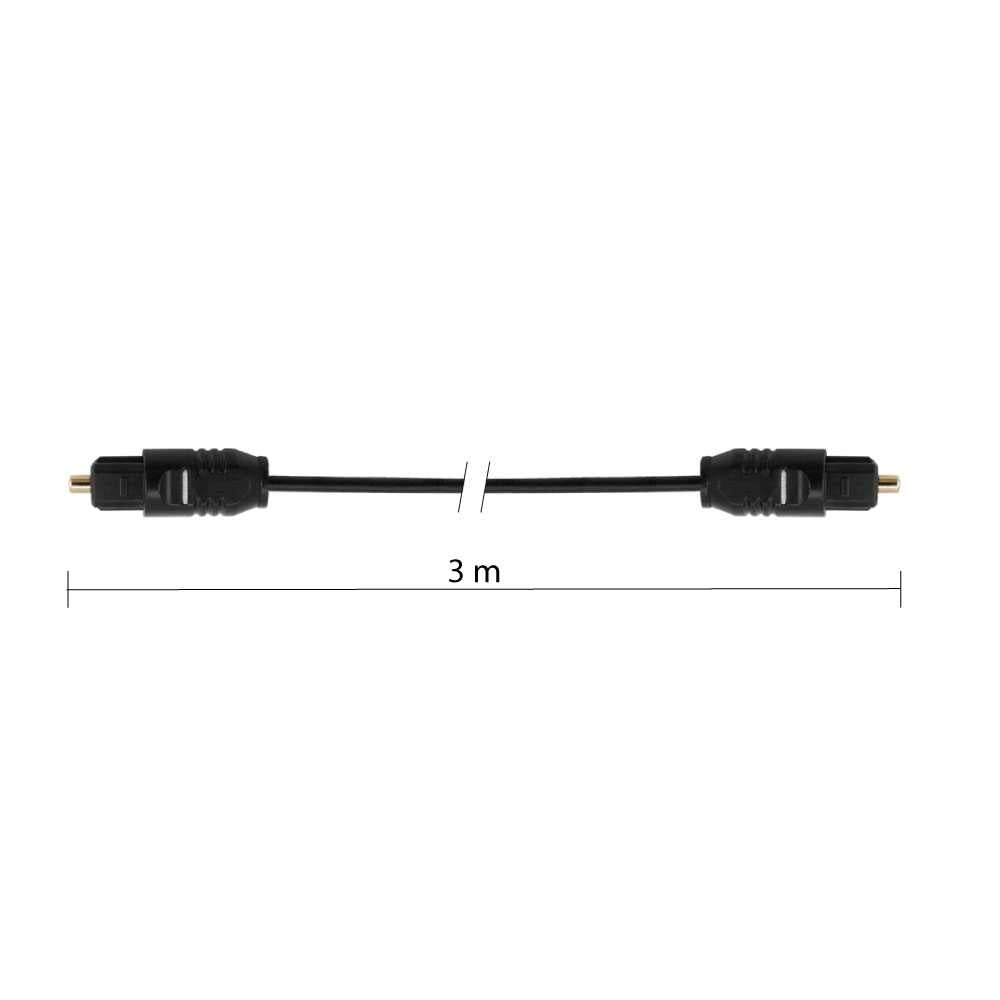 Cable Toslink Audio Digital Fibra Optica 3m de Macho para DVD HDTV Blu Ray Consolas Smart TV Negro