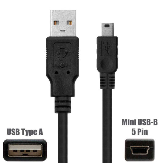 NANOCABLE 10.01.0400 Cable 0,5m USB 2.0 de Tipo A/M a Mini B/M 5 Pines Macho Negro para MP3 GPS Cámaras Gopro 4 3 Plus