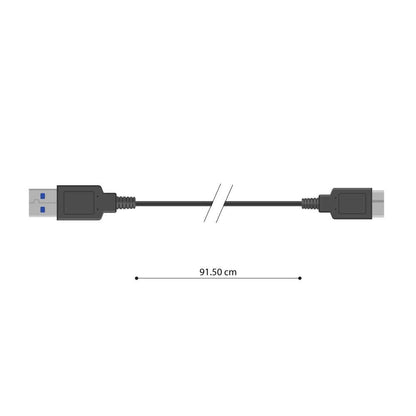 Cable de USB Tipo A Micro B 3.0 Alta Velocidad Carga Rápida y Datos Super Speed 4,8 Gbit/s Negro para Samsung Galaxy S5