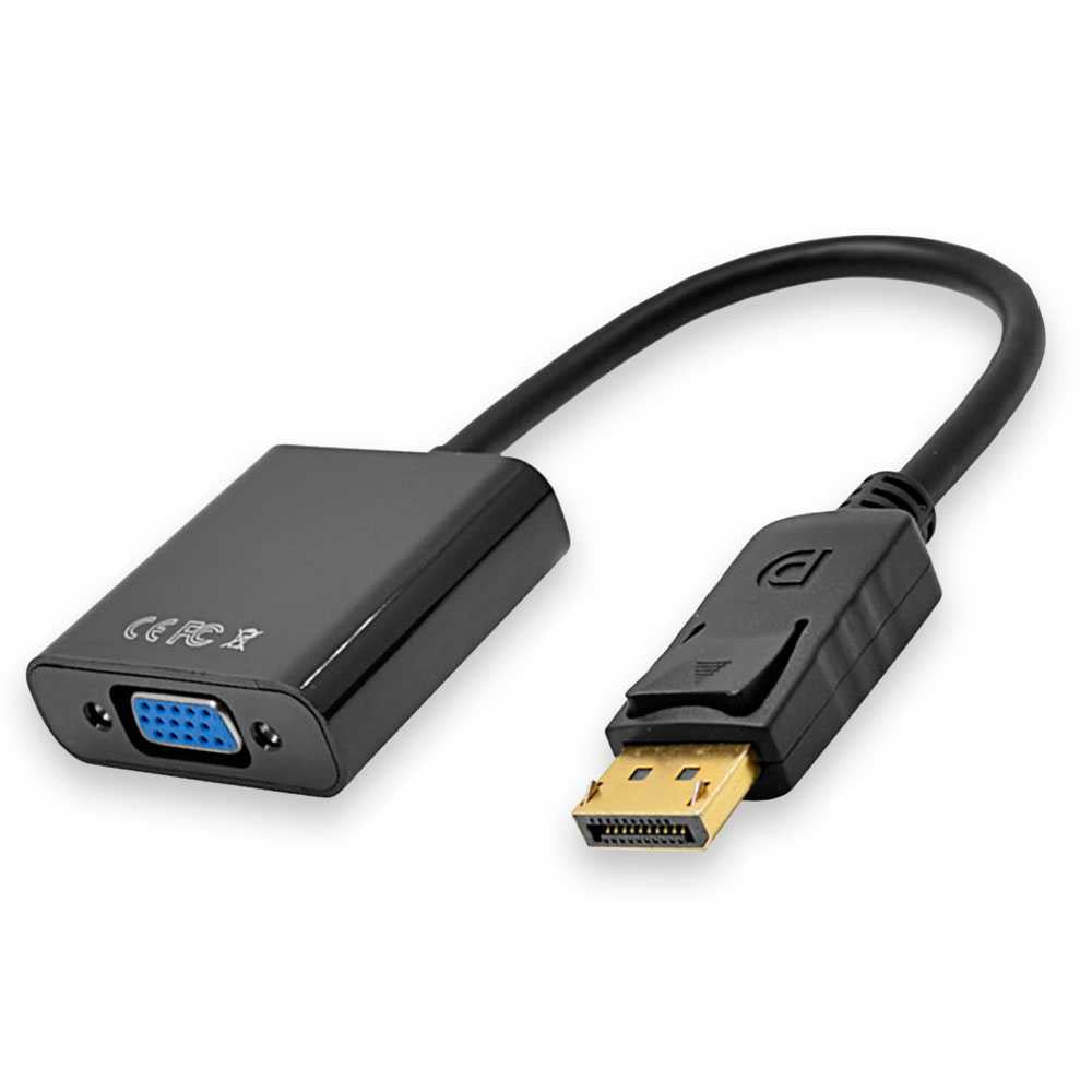 OcioDual Displayport a VGA, Adaptador Displayport a VGA, Entrada Display Port Salida SVGA Conversor Video Full HD 1080p para PC