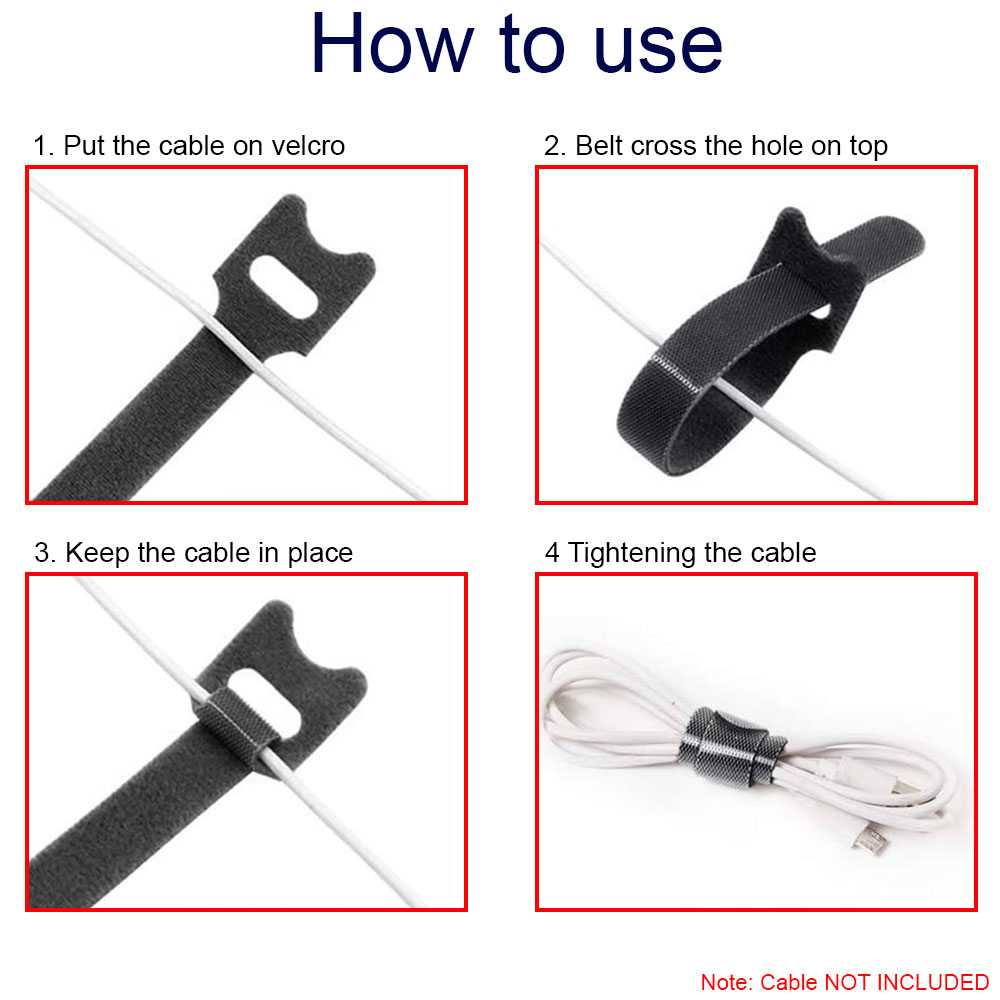 50 Cintas Negras Para Organizar Cables Correas Reutilizables Para Hogar Oficina Ajustable Reutilizable Duradero Hook & Tool