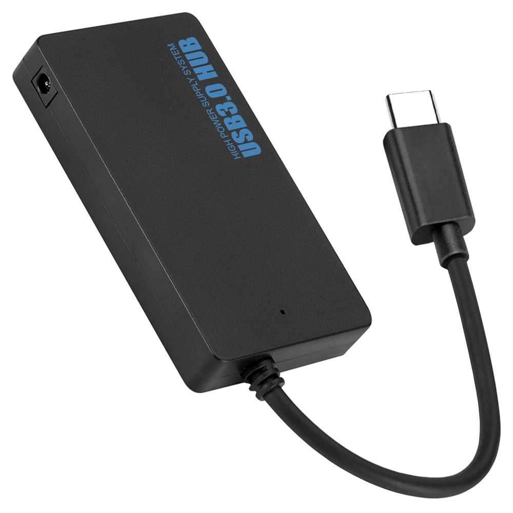 Hub de Tipo C a 4 Puertos USB Datos Hasta 5Gbps Negro para PC Ordenador Portatil Laptop Ladron Type C a 4 Tomas USB3.0 M/H Entrada Toma Corriente