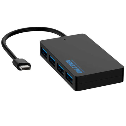 Hub de Tipo C a 4 Puertos USB Datos Hasta 5Gbps Negro para PC Ordenador Portatil Laptop Ladron Type C a 4 Tomas USB3.0 M/H Entrada Toma Corriente