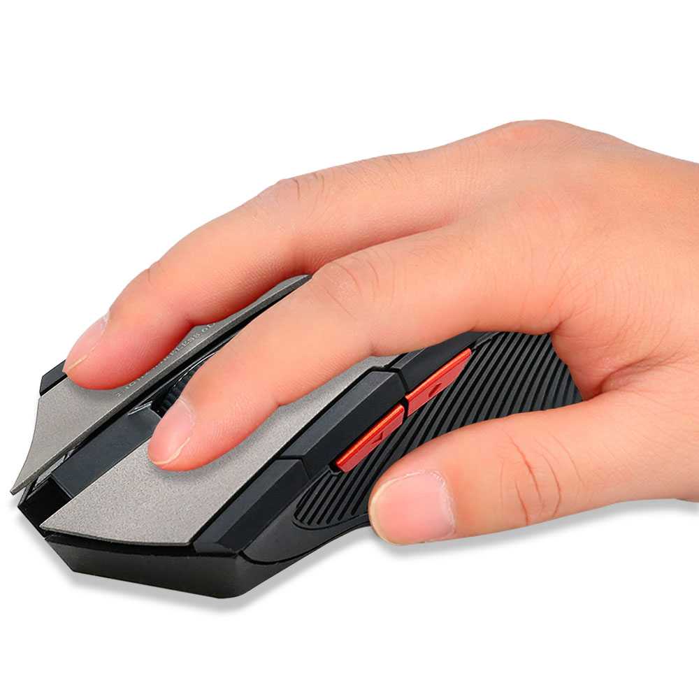 Ratón Inalámbrico GF2430 Gris Gaming Wireless Óptico 1600 DPI con 6 Botones Receptor USB 2.0 para PC Laptop Windows