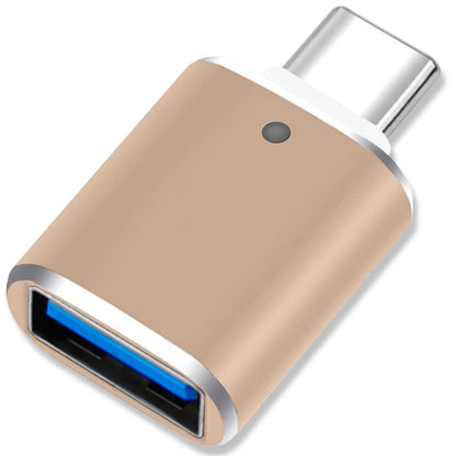 Adaptador USB Tipo C 3.0 OTG Oro GF2433 Conversor con Función On The Go para Smartphone Tablet Ordenador Portátil