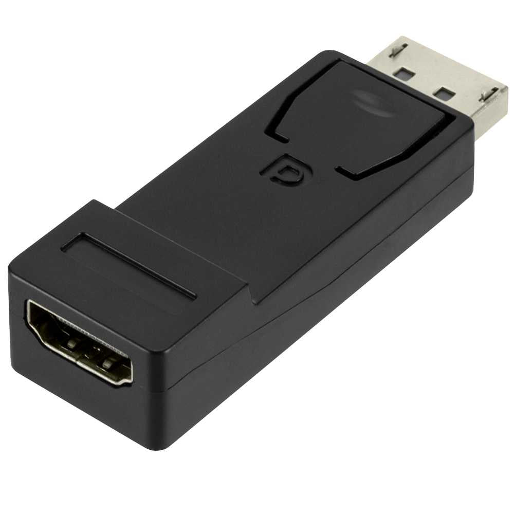 Adaptador de DP a HDTV M/H Negro DisplayPort Display Port Video Audio Full HD 1080p para PC TV Monitor Proyector