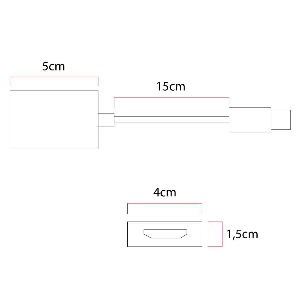 Adaptador de USB 3.0 a HDTV Soporta Resolución de Imagen Hasta 1080p, Color Negro, para PC, Ordenador Portátil, Monitores, TV, Proyectores, Admite Full HD