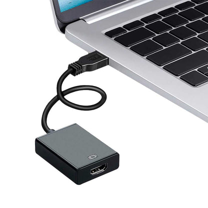 Adaptador de USB 3.0 a HDTV Soporta Resolución de Imagen Hasta 1080p, Color Negro, para PC, Ordenador Portátil, Monitores, TV, Proyectores, Admite Full HD