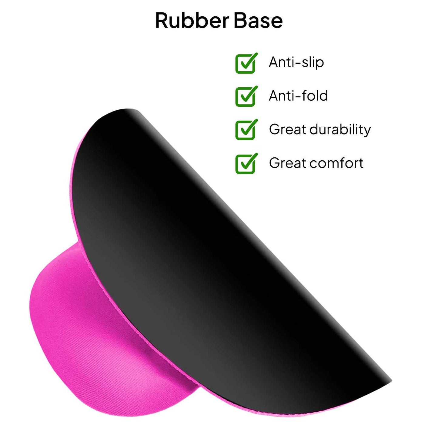 Alfombrilla de Ratón con Reposamuñecas de Gel, ergonómica, de Color Fucsia, Base de Goma Antideslizante, 23 cm x 19 cm