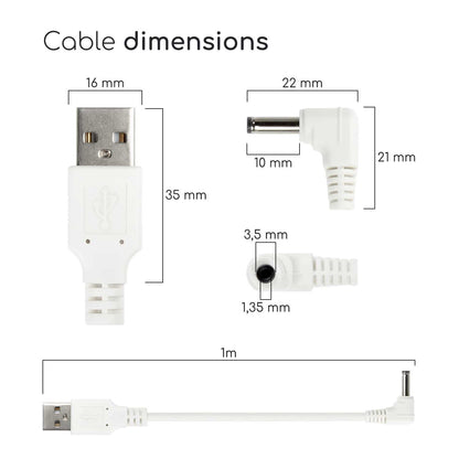 Cable USB Cargador para Tablet Android MP3 3.5mm 5V 2A Alimentacion DC Blanco