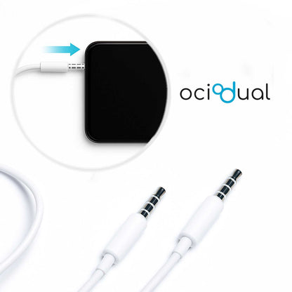 OcioDual Cable Jack 3.5 Macho Macho, Cable audio Jack 3.5 mm, Cable Altavoces, Alargador Jack 3.5, 1M Cable Aux Estéreo para Auriculares