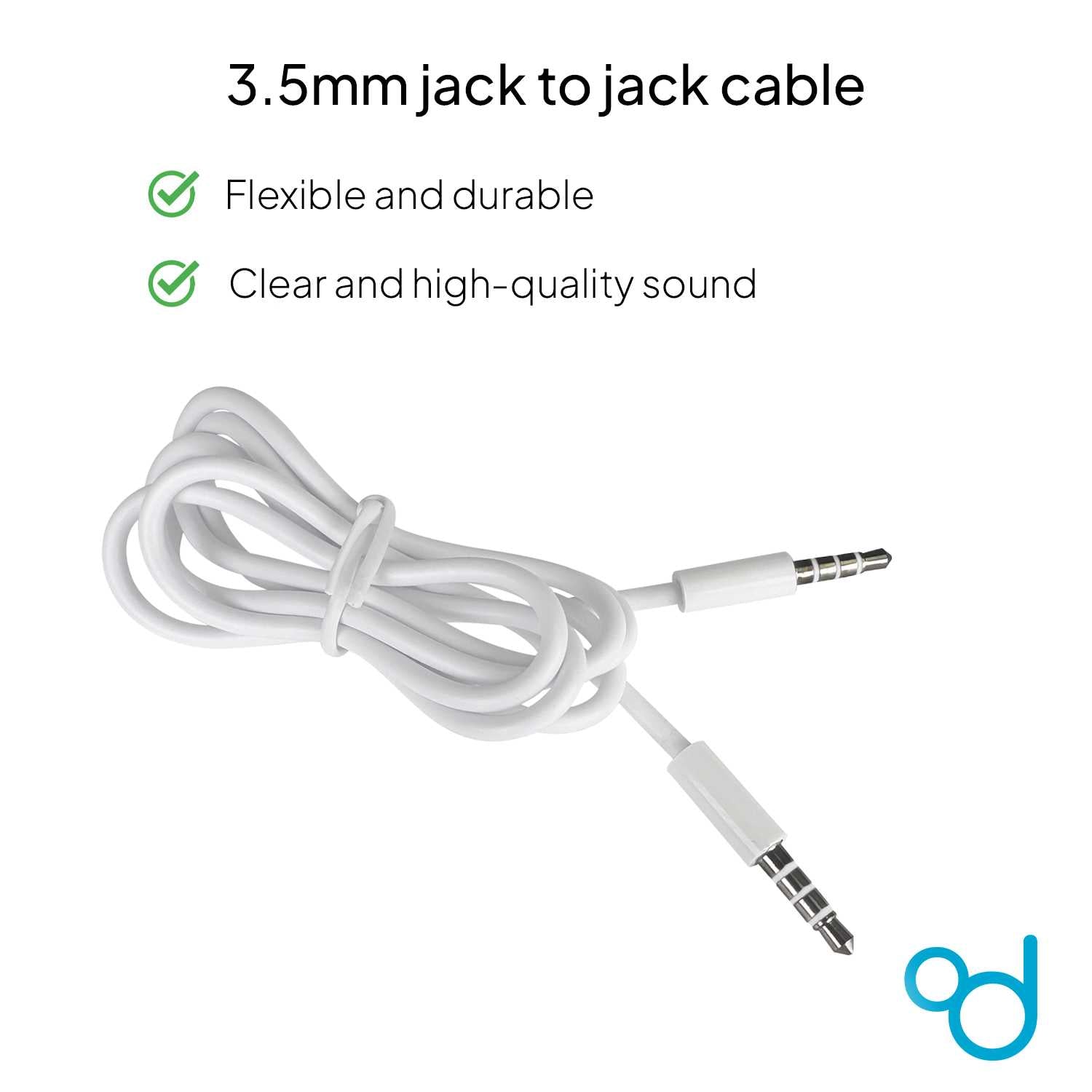 OcioDual Cable Jack 3.5 Macho Macho, Cable audio Jack 3.5 mm, Cable Altavoces, Alargador Jack 3.5, 1M Cable Aux Estéreo para Auriculares