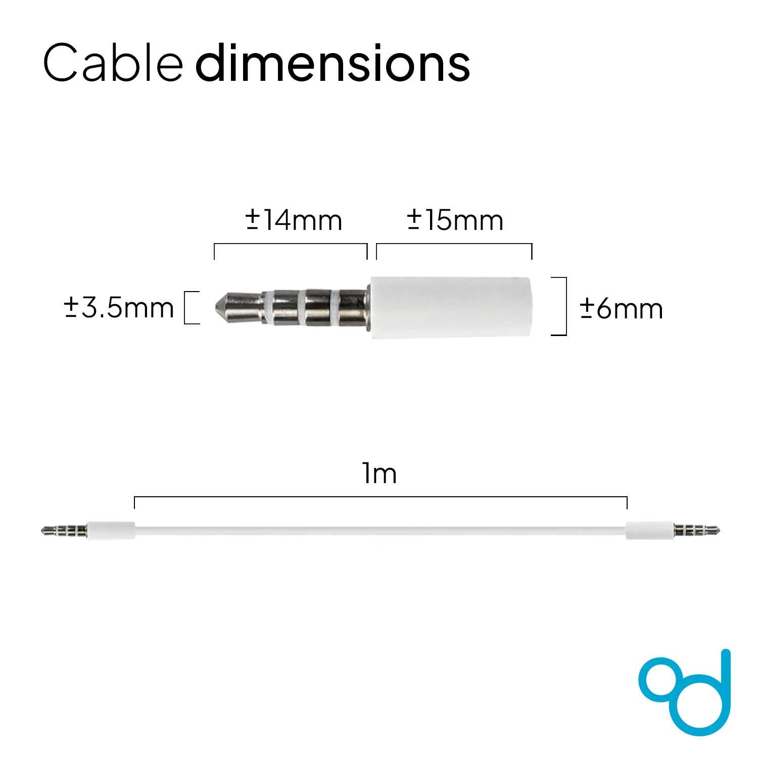 OcioDual Cable Jack 3.5 Macho Macho, Cable audio Jack 3.5 mm, Cable Altavoces, Alargador Jack 3.5, 1M Cable Aux Estéreo para Auriculares