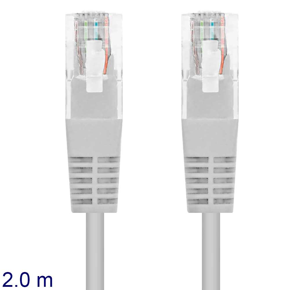 NANOCABLE Cable de Red RJ45 Macho LAN Local Area Network UTP para PC Ordenador Portátil PS4 Gris 10.20.0102 2m Cat.5e