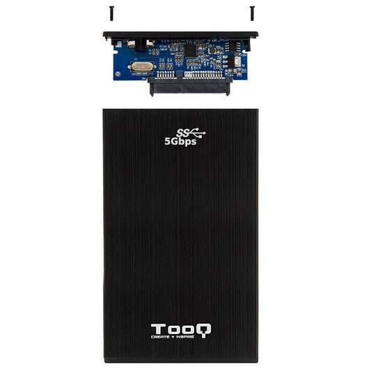 Tooq TQE-2522B Caja Externa USB 3.0 Ligera para Disco Duro SATA de 2.5 Pulgadas Negra Carcasa Discos Duros HDD/SSD