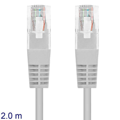 NANOCABLE Cable de Red RJ45 Macho LAN Local Area Network UTP para PC Ordenador Portátil PS4 Gris 10.20.0402 2m Cat.6