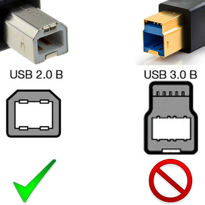 NANOCABLE Cable USB 2.0 Macho para Impresora Tipo A/M-B/M Negro 10.01.0103-BK 1,8m Compatible Epson Canon Brother HP