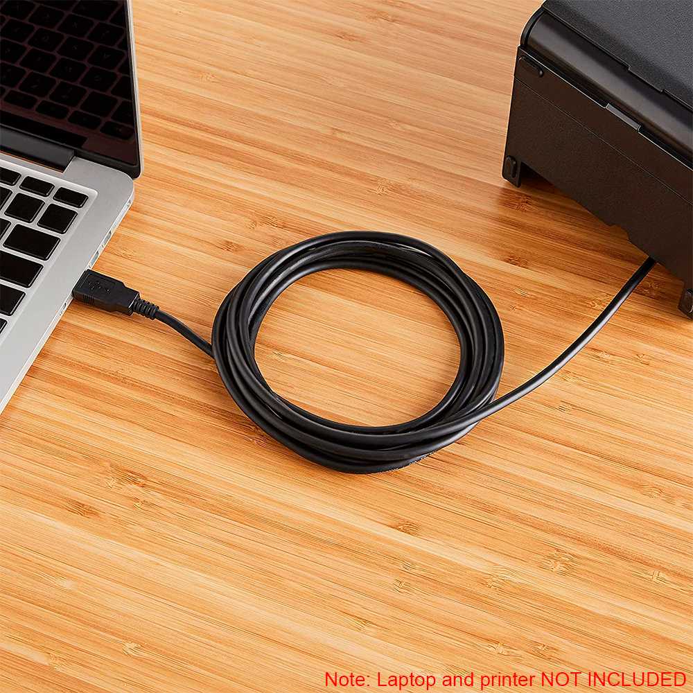 NANOCABLE Cable USB 2.0 Macho para Impresora Tipo A/M-B/M Negro 10.01.0103-BK 1,8m Compatible Epson Canon Brother HP
