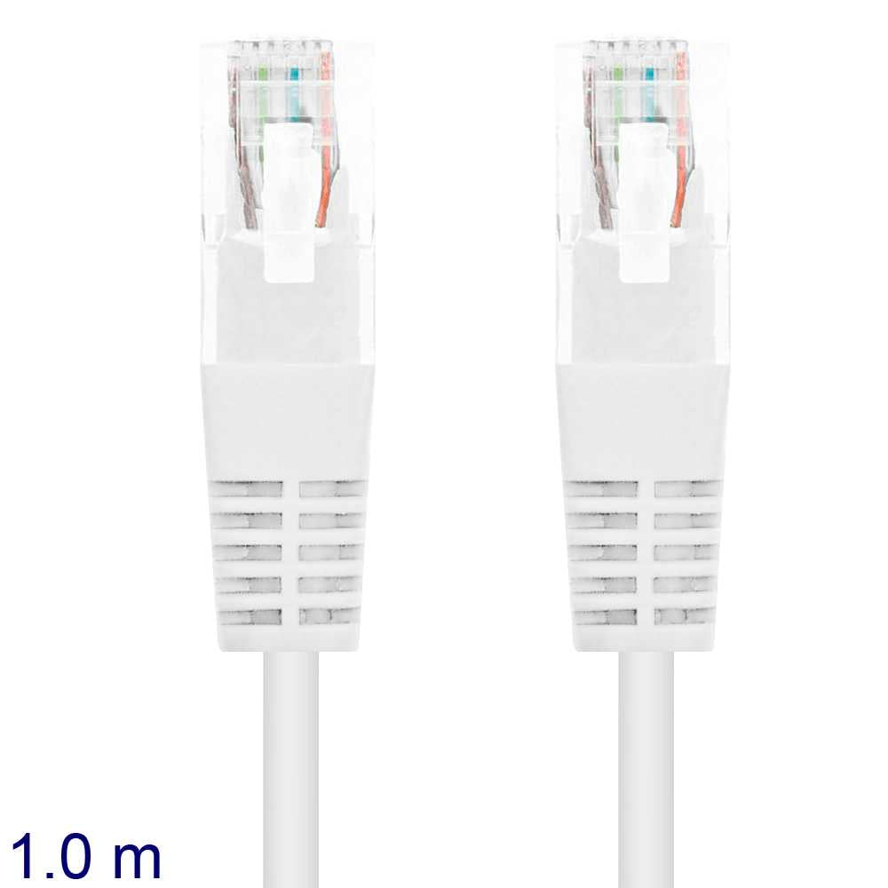 NANOCABLE Cable de Red RJ45 LAN Local Area Network para PC Ordenador Portátil PS3 PS4 Blanco 10.20.0101-W 1m Cat.5e