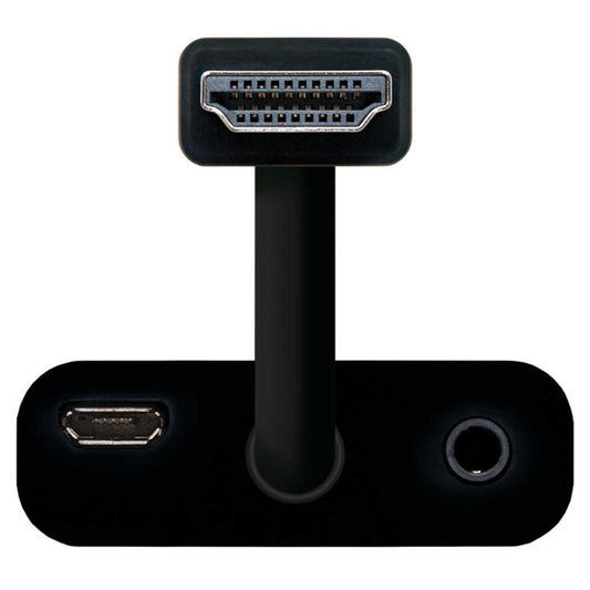 Nanocable 10.16.2001-BK Adaptador de HDMI a VGA M/H con Audio Alimentación Negro Conversor Sonido Jack 3.5mm para PC