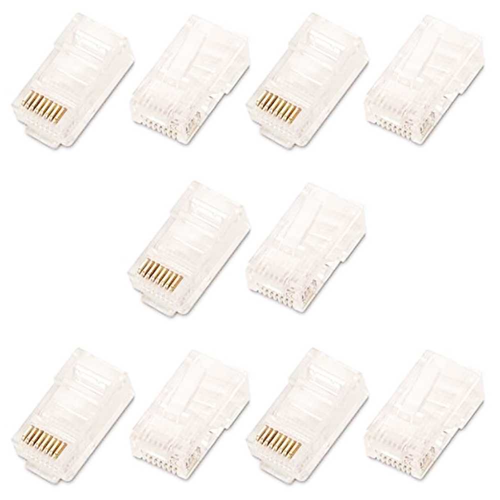 Nanocable 10.21.0201 Bolsa de 10 Conectores Cat.6 para Cable de Red RJ45 Transparente UTP Conector Clavija Clavijas LAN