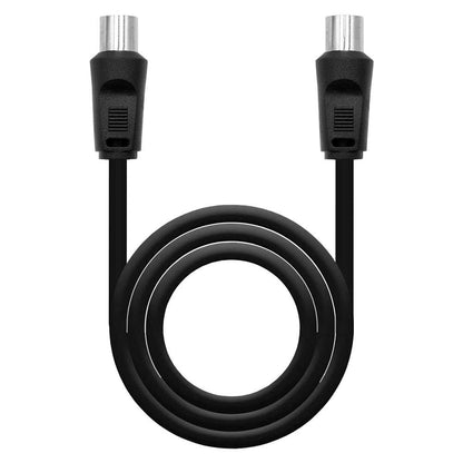 NANOCABLE Cable Coaxial 75 Ohm para Sat Antena TV de Macho a Hembra Color Negro 10.26.0202 1.8m Clavija Televisor