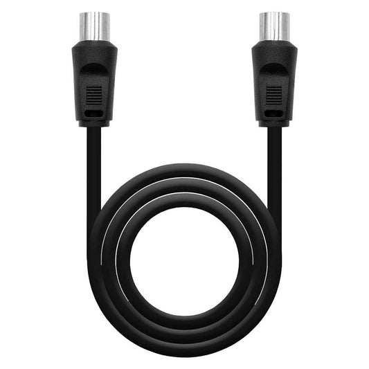 NANOCABLE Cable Coaxial 75 Ohm para Sat Antena TV de Macho a Hembra Color Negro 10.26.0202 1.8m Clavija Televisor
