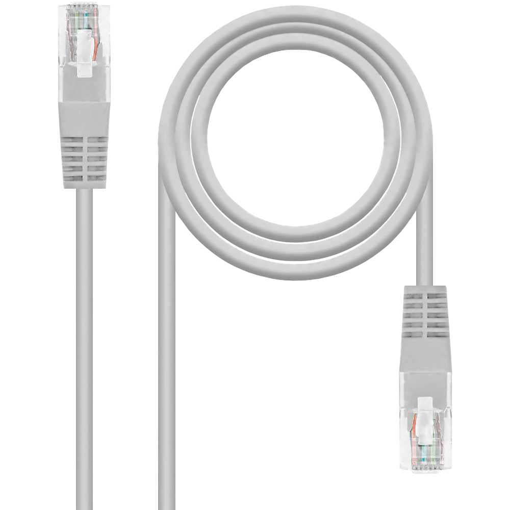 Nanocable Cable de Red RJ45 LAN Local Area Network para PC Ordenador Portátil PS3 PS4 TV Gris 10.20.0100 0.5m Cat.5e