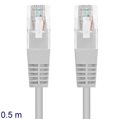 Nanocable Cable de Red RJ45 LAN Local Area Network para PC Ordenador Portátil PS3 PS4 TV Gris 10.20.0100 0.5m Cat.5e